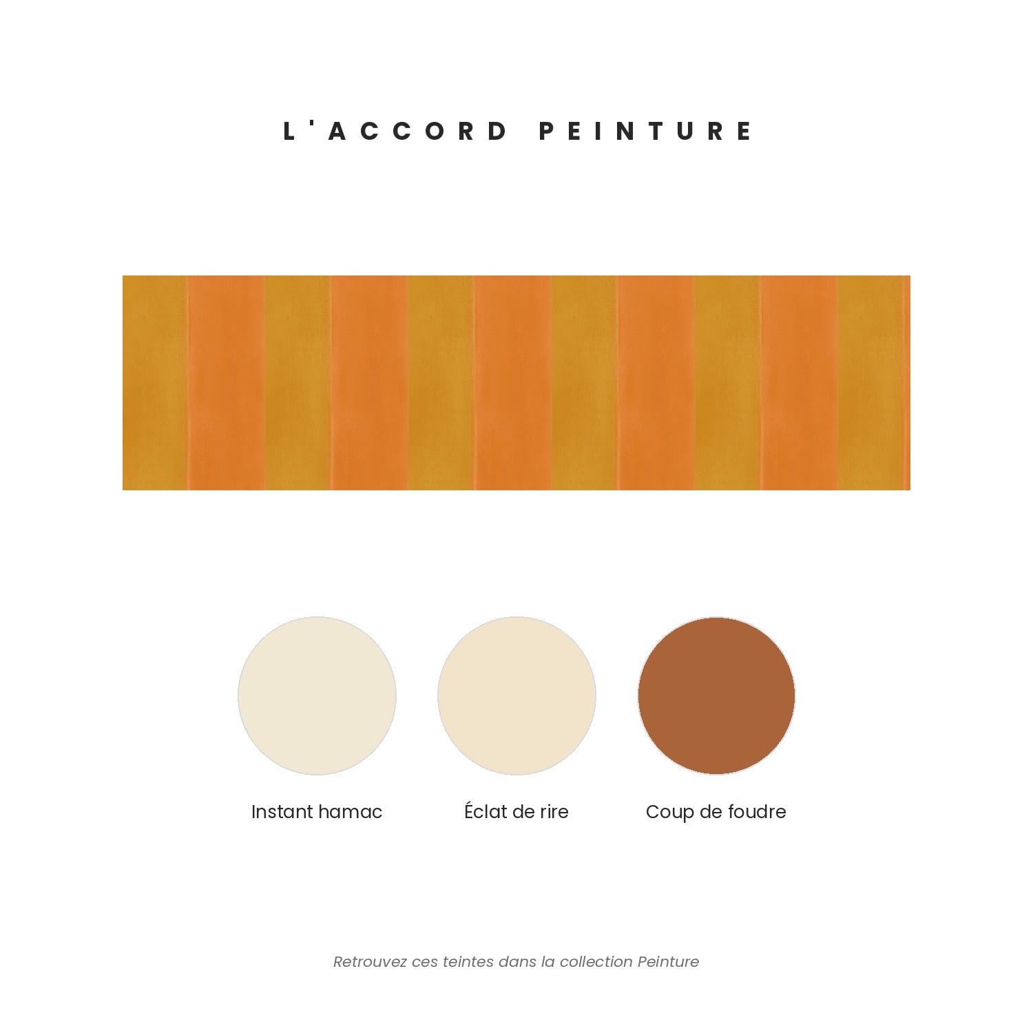 Accord peinture pour la frise Cabine de plage Brique — Instant hamac, Éclat de rire et Coup de foudre.