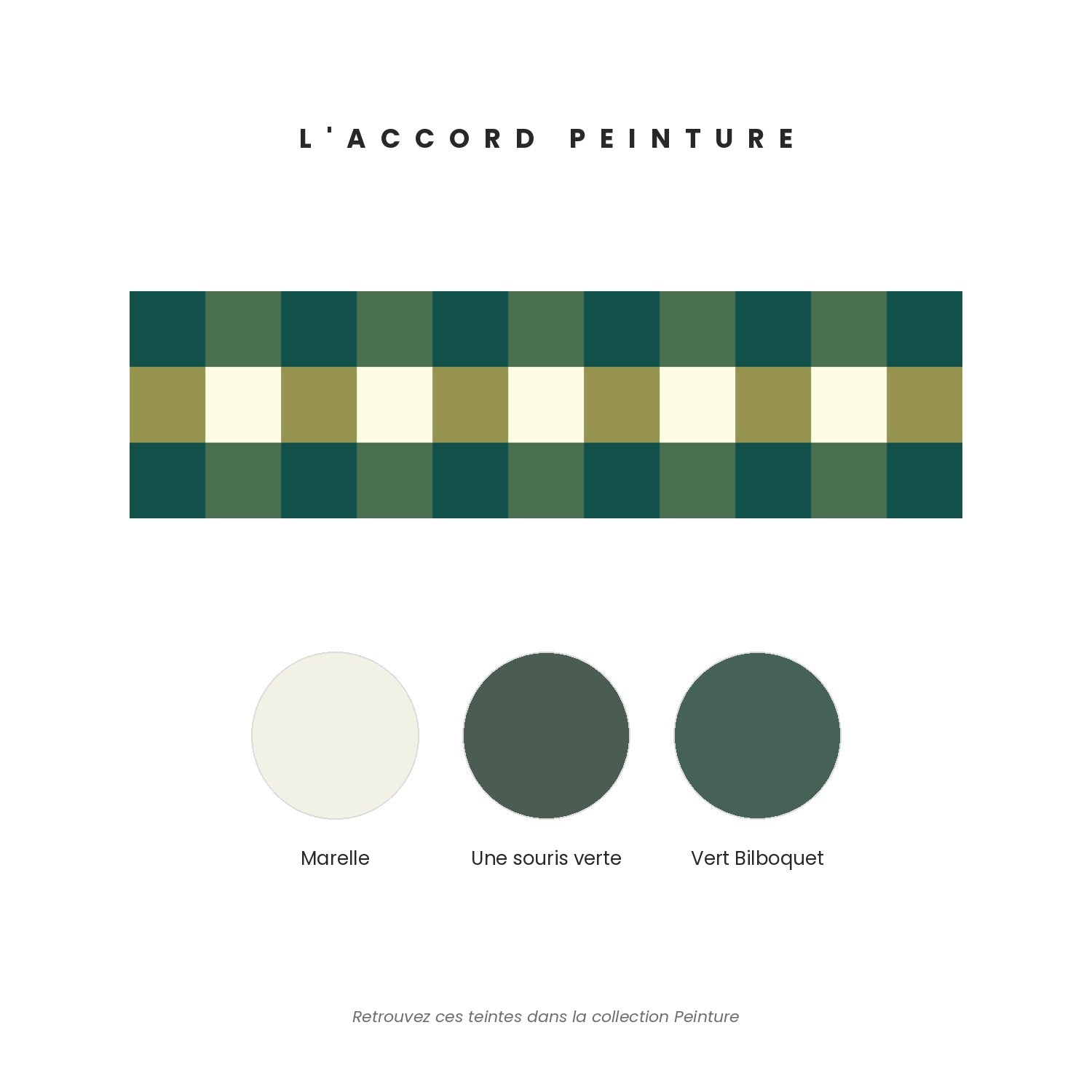 Accord peinture pour la frise Cadence Vert — Marelle, Une souris verte et Vert Bilboquet