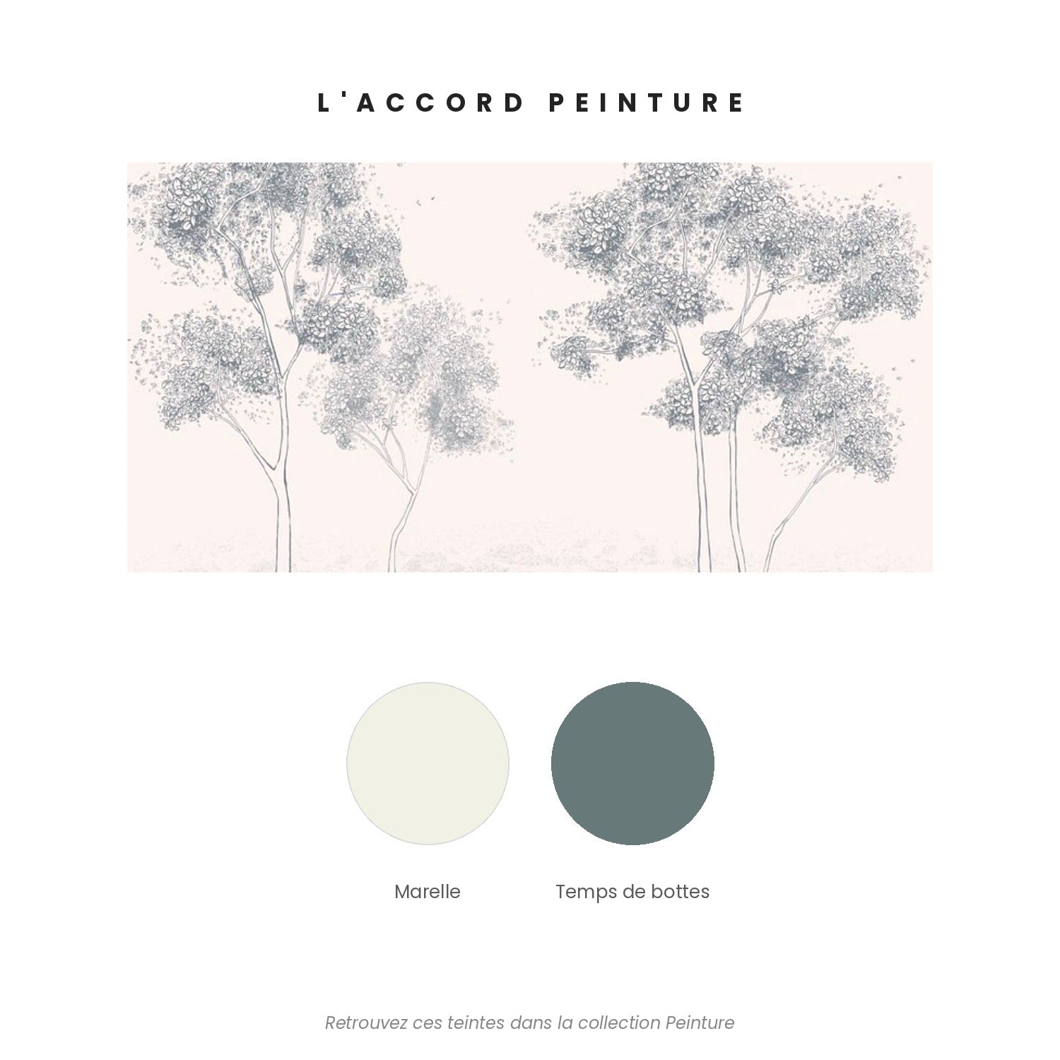 Accord peinture pour le papier peint Sous le charme — Marelle et Temps de bottes