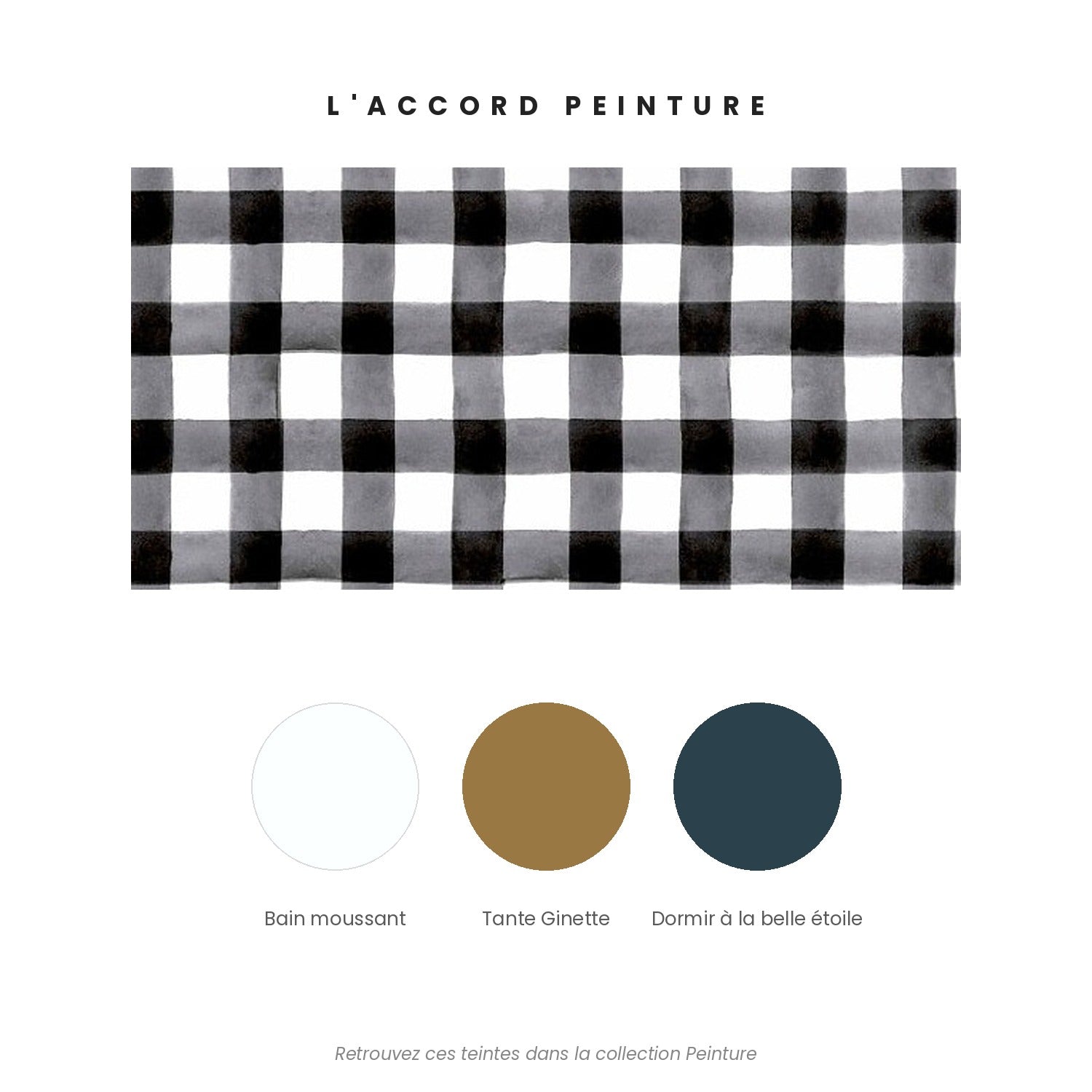 Accord peinture pour le papier peint Telle mère, telle fille noir et blanc — Bain moussant, Tante Ginette et Dormir à la belle étoile