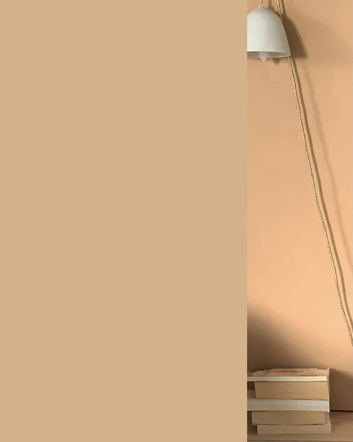 Échantillon de peinture Tête brûlée Bilboquet Deco, terracotta doux présenté dans une chambre