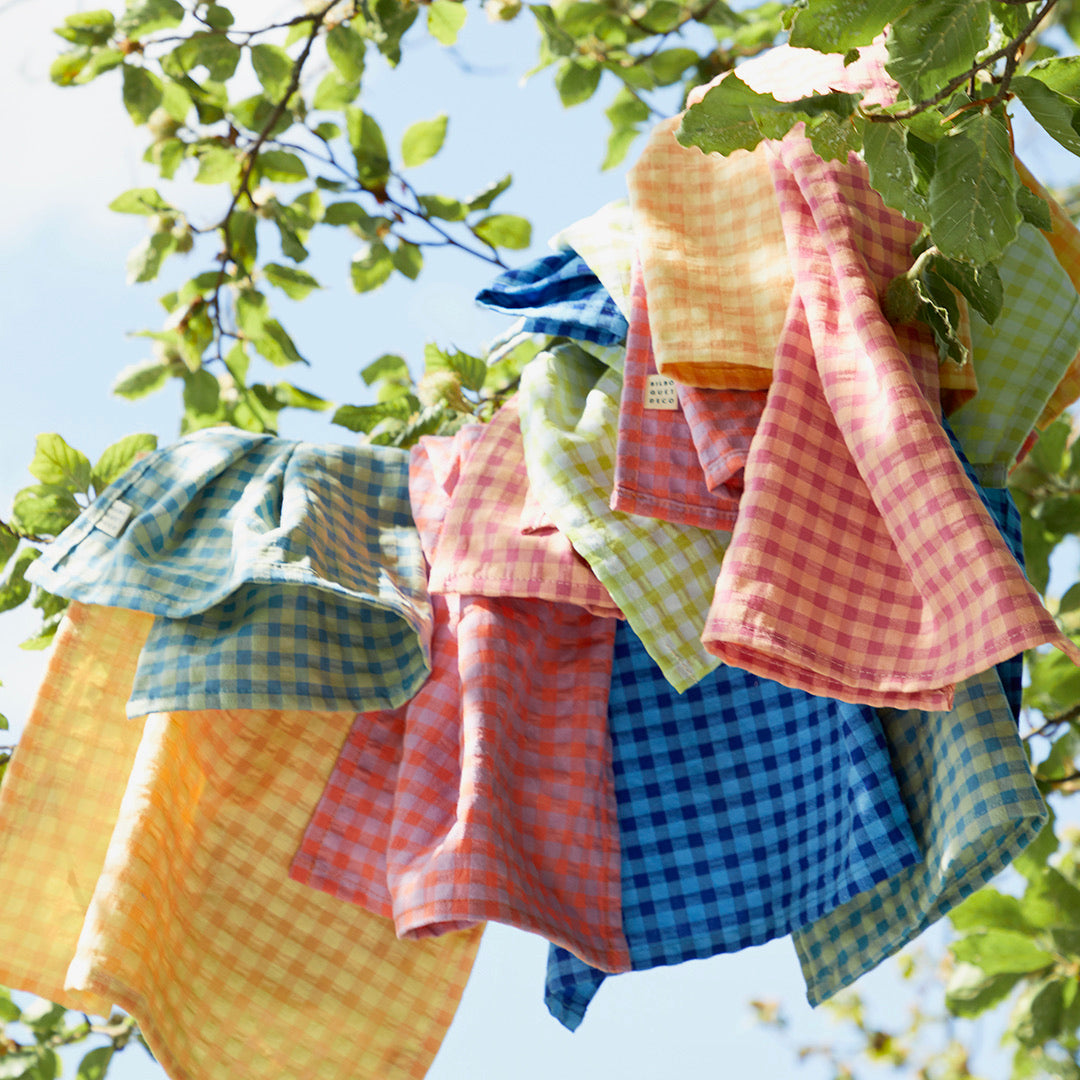 Lot 6 Serviettes de table Vichy Multico
