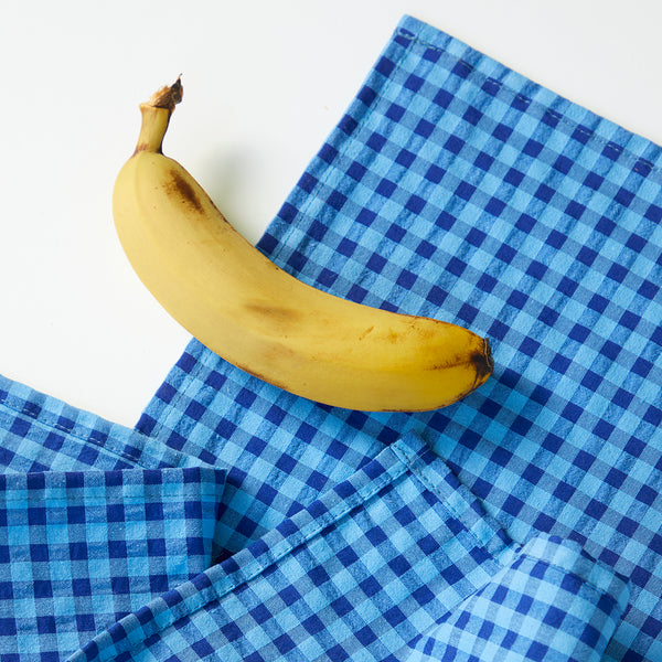 Serviettes de table " un petit creux " - Vichy Bleuet