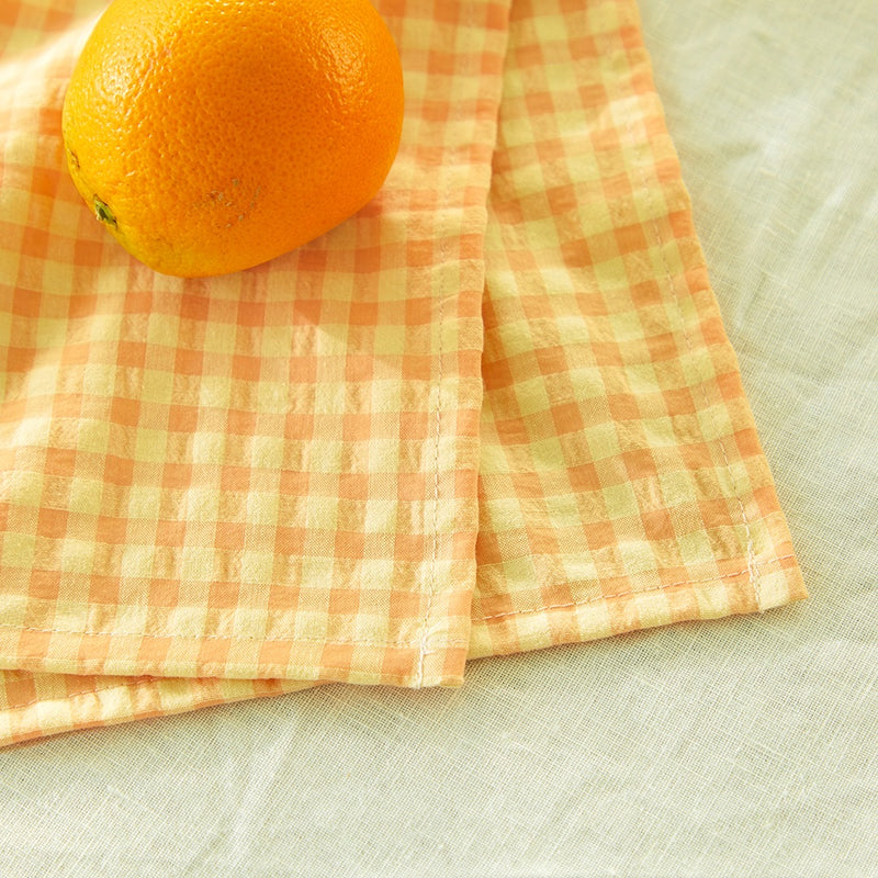 Serviettes de table " un petit creux " - Vichy Citron