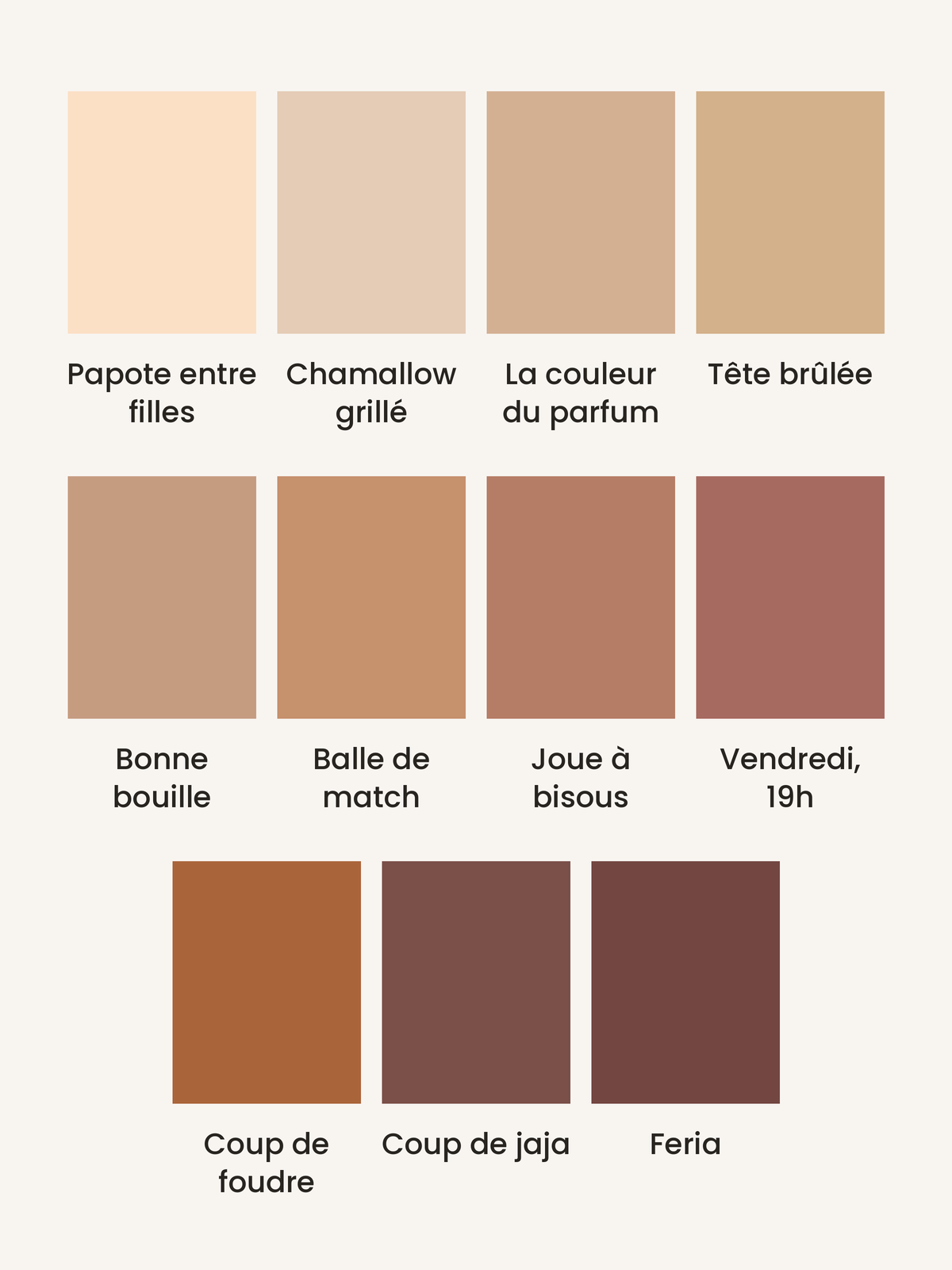 Nuancier Les Terracottas & Roses Bilboquet Déco : 11 échantillons de peinture, de Papote entre filles à Feria