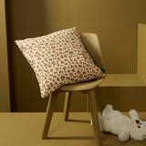 Housse de coussin carré " lève-tard " - Léopard camel