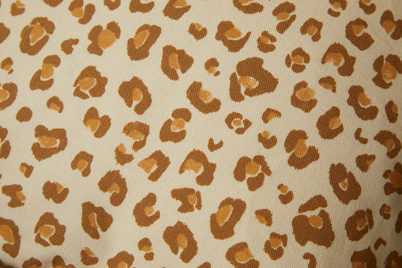Housse de coussin carré " lève-tard " - Léopard camel