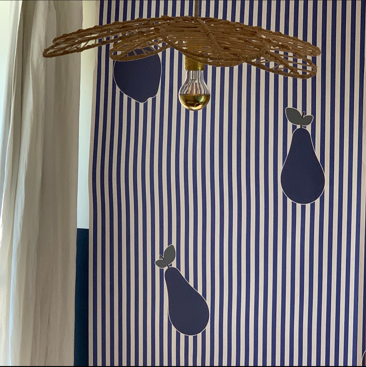 Bonne poire - bleu-Papier Peint-Bilboquet Deco