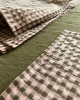 Serviettes de table " un petit creux " - Vichy vert