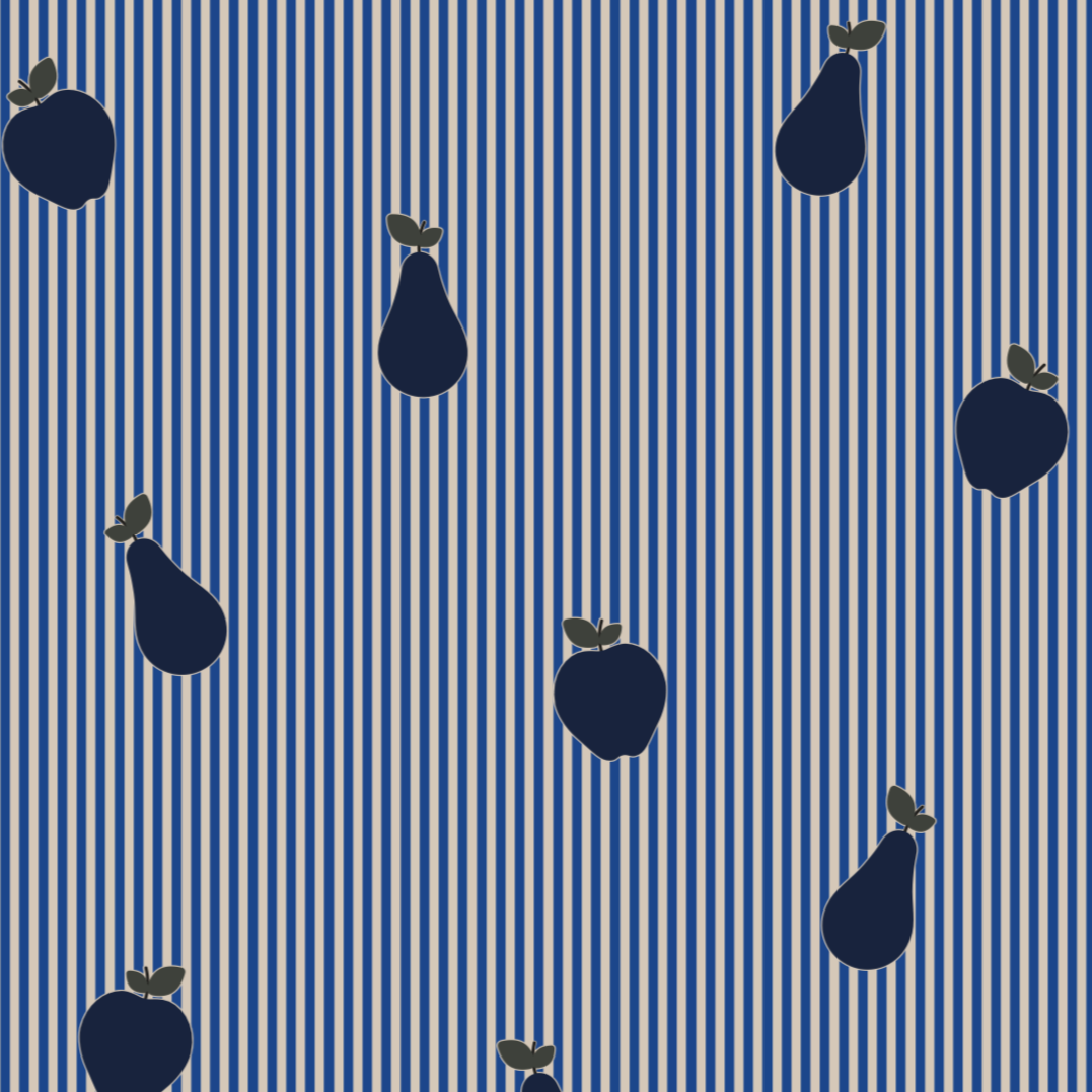 Bonne poire - bleu-Papier Peint-Bilboquet Deco