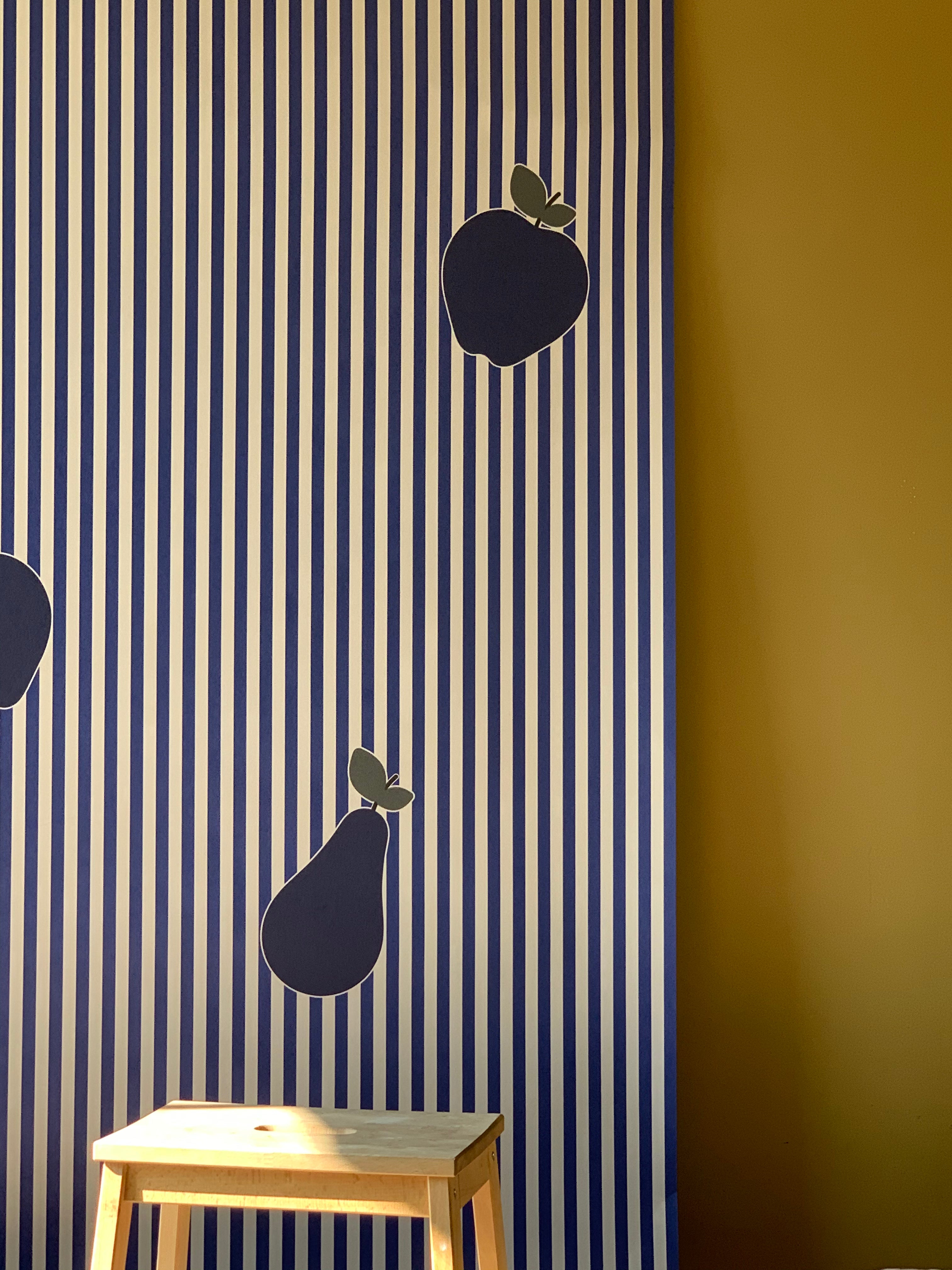 Bonne poire - bleu-Papier Peint-Bilboquet Deco