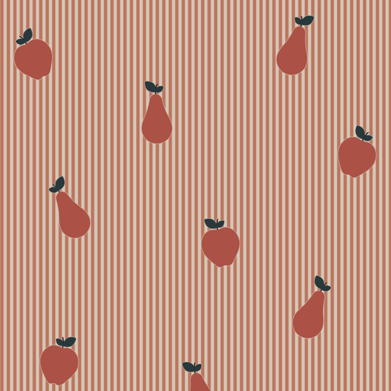 Echantillon - papier peint "Bonne poire - terracotta"